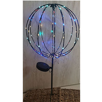 Luces Solares Ecológicas de Metal y PP Coloridas de 10.5\" de Diámetro x 21.5\" de Alto, Luces de Jardín para Decoración Exterior