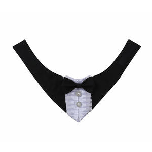 Tanpopo Vintage perro lujo <span class=keywords><strong>Collar</strong></span> De Acero Inoxidable Por Mayor boda esmoquin traje Bandana encaje con perlas Cierre de cinta mágica - Product Image 4