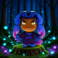 Peluche Scorpion du Zodiaque en Coton Écologique Personnalisée OEM ODM, Poupée en Peluche Personnage Scorpion de Dessin Animé à Tresses Violettes Dégradées