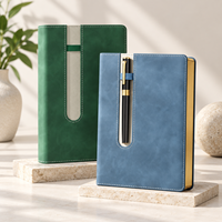 Carnet d'affaires personnalisé avec logo, écologique, avec boucle à stylo encastrée, bord élastique, vente en gros
