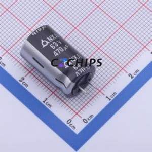 Condensador Electrolítico de Aluminio de Orificio Pasante NXA63V470M12.5*20 3.5CC, Orificio Pasante, D12.5xL20mm 470uF 20% 63V 1.5A - Product Image 1
