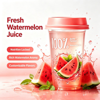 Draagbare bekerpack 100% natuurlijk vers watermeloensap, pure hydraterende fruitdrank voor distributeurs