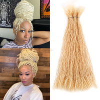 Vente en gros de mèches bouclées Inter Curly Locs 613 #   Extensions de dreadlocks blondes faites à la main de 26 pouces (0,2 cm) – Approvisionnement direct usine