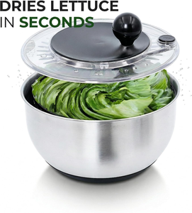 Multifunctional 5 Blade Stainless Steel Fruit Salad Spinner Lettuce Slicer <b>Vegetable</b> Rotary Dryer <b>Chopper</b> Salad Mixer Tools - Product Image 2