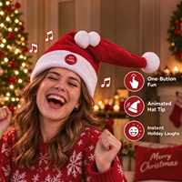 Chapeau de Père Noël Animé, Accessoire de Fête de Noël, Décoration de Tête Festive
