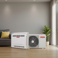 Inverter DC 18000BTU EU 5,6 kW, pompa panas sumber udara sistem terpisah, pendingin udara penggunaan ruang bertenaga AC R32, pemanas pendingin suhu rendah