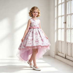 Noble princesa flor chica vestido de cola larga boda Vestido s para 4-14 años de la moda vestido de noche - Product Image 2