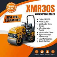 Mini-compacteur vibrant d'occasion 3 tonnes XMR30S à double tambour, modèle original