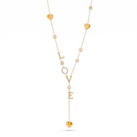 Collier avec pendentif en forme de cœur en or, lettres LOVE, accessoires de mode pour filles, bijoux en gros TGXL15364