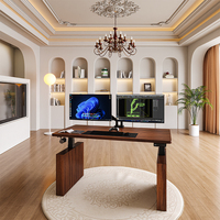 Bureau assis-debout électrique ergonomique 2026, modèle moderne en bois massif et métal, double moteur, hauteur réglable, avec tiroir – Vente chaude
