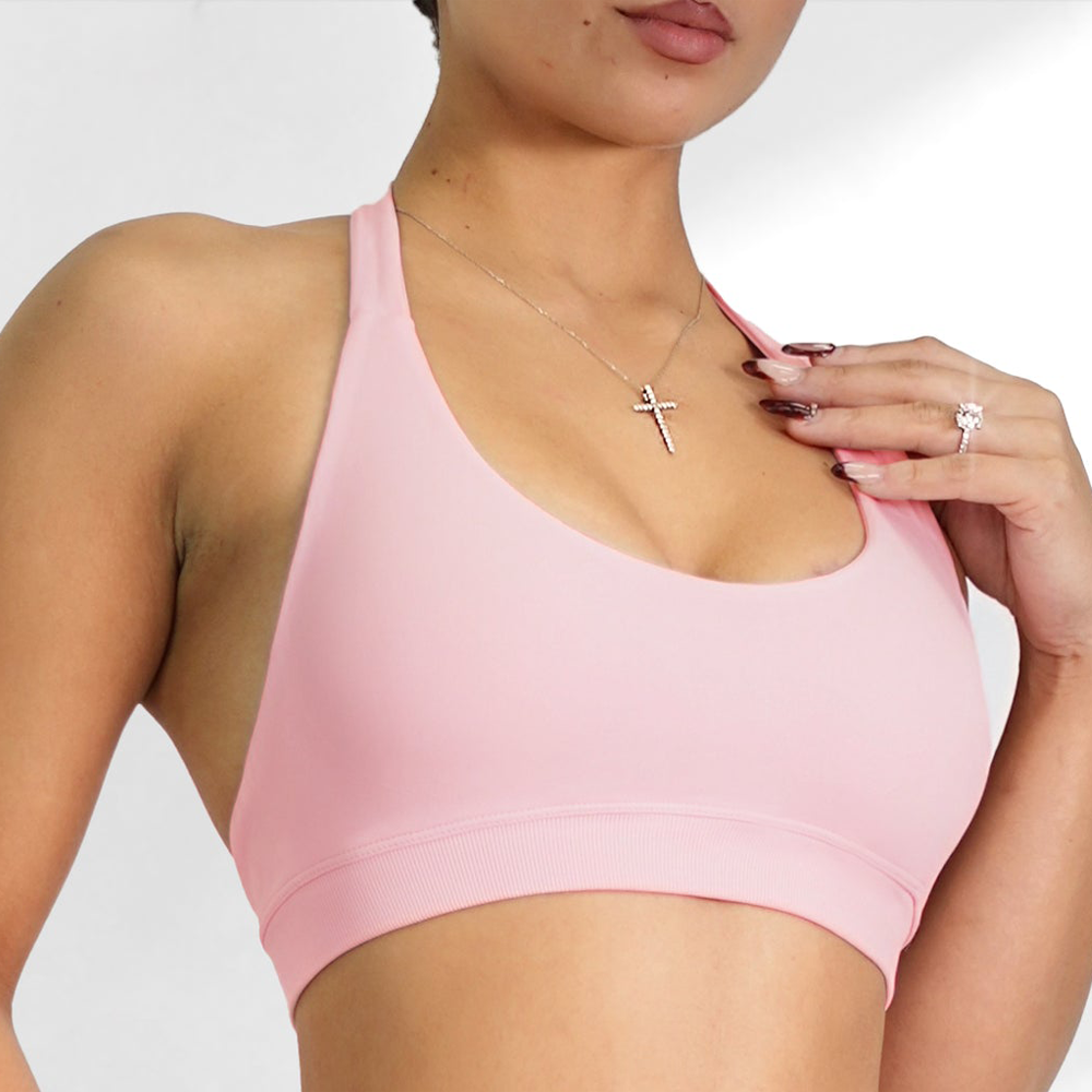 Pink sports bra