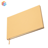 Livre d'or de mariage personnalisé à couverture rigide en PU/tissu avec logo estampé or, carte de bienvenue vierge et coffret d'expédition – Cadeau