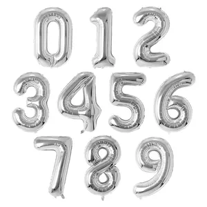 40-дюймовый серебряный золотой цвет 0-9 цифровой шар для дня рождения ребенка, украшения для свадьбы, вечеринки, шарики, цифры, фольгированные шары