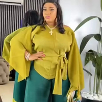Nouvelle Collection : Ensemble Deux Pièces Plissé Issey Miyake pour Femme, Grande Taille, Manches Trois-Quarts, Patchwork Coloré, Style Africain Tendance et Élégant