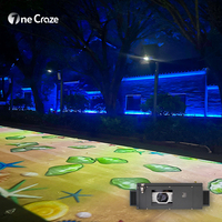 OneCraze CY-HW-001 Projecteur de sol interactif étanche à coque métallique, affichage 3D, système de projection au sol tout-en-un pour