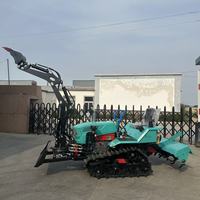 Tracteur à chenilles humide et sec à double usage avec motoculteur rotatif Désherbeur Ouvreur de fossé Remplisseur de sol Remplisseur de sol Poussoir de sol