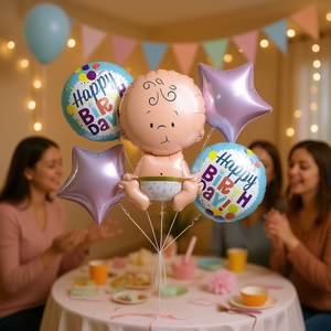 YB13 Ramo de Globos de Aluminio para Bebé Niño, Decoraciones Gruesas para Fiestas de Cumpleaños, Suministros para Celebraciones Infantiles - Product Image 3