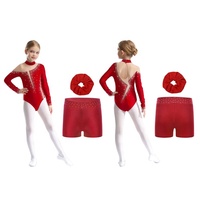 Ensemble de vêtements de danse pour enfants de 6 à 16 ans, costume de danse de scène pour filles, vêtements de performance, danse artistique, patinage artistique rythmique, justaucorps de gymnastique