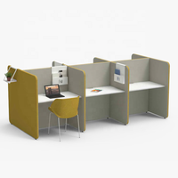 Bureau modulaire avec tiroirs et ensemble de chaises, poste de travail pour 6 personnes, bureaux en îlot pour immeuble de bureaux