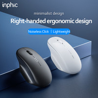 Ratón Óptico Inalámbrico Inphic M1 2.4GHz Recargable 1600 DPI con Retroiluminación LED, Diseño Ergonómico para Ambas Manos, Estilo Mini para Juegos