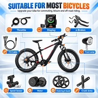 Kit de conversion de vélo électrique avec moteur central 250W 350W 500W 750W 1000W et écran couleur, en stock UE/US