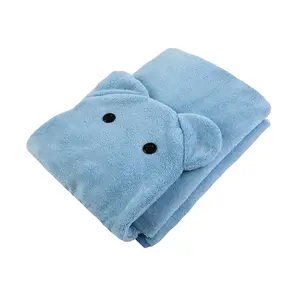 Детское полотенце с капюшоном из микрофибры, зимнее банное полотенце с капюшоном, детское мягкое полотенце для душа