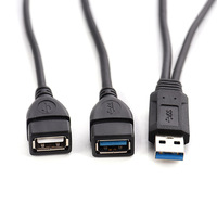USB 3,0 2-en-1 Cable de extensión macho a hembra Nueva condición Carga DE DATOS Unidad flash Tarjeta de red Compatible con disco duro