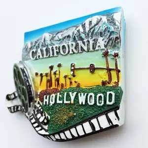 Cartão de perfuração de califórnia, meca, hollywood, turista, lembranças, magnético, vara, geladeira, ímã