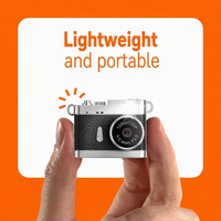 Kamera Mini Flip Screen Retro CCD HD Selfie untuk Pelajar 180 °   Kamera Anak Portabel untuk Perjalanan dengan Layar Lipat, Lampu Isi Terintegrasi, dan Kartu 32GB