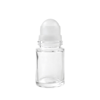 Vente en gros de flacons de parfum en verre transparent de 30 ml à fond épais, cylindres fins à paroi épaisse, flacons à bille pour huiles essentielles
