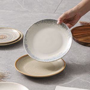 Round Shaped <b>Ceramic</b> Serving <b>Plates</b> Vintage Salad Dessert Snack <b>Plate</b> Restaurant Tableware Porcelain Steak Pasta Sushi <b>Plate</b> - Product Image 3