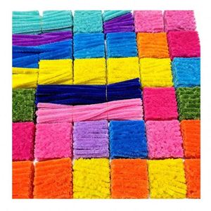 <b>Soft</b> Velvet Chenille Stem 8mm X 30cm Customized Color High Quality Bright Color Pipe Cleaner Craft Kit Kids DIY Educational - Product Image 6