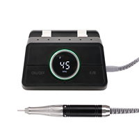 Nouvelle perceuse à ongles sans fil 45KRPM avec écran HD, faible bruit, sans vibrations, pédale intégrée, équipement professionnel pour salon
