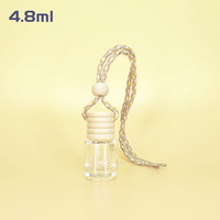Flacon diffuseur de parfum en verre transparent pour voiture, 5ml/8ml/12ml, avec bouchon en bois à vis, personnalisable avec impression sérigraphiée