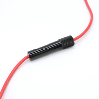 Porte-fusible en cuivre en ligne 10x38mm, étanche, à vis, pour fusibles à tube de verre, faisceau de câblage marin et automobile, fil rouge, 10kA 125V/250V