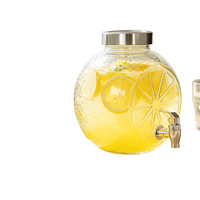 Contenant à Boissons en Verre Transparent Minimaliste de Qualité Supérieure en Forme de Fruit avec Couvercle Clip-on Grande Capacité – Vente en Gros, Écologique
