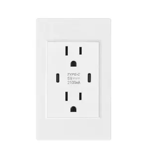 Usb type c 2 charging plug ports home American power switches and wall socket usb-c