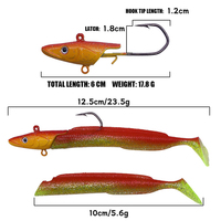 12.5cm 23.5g leurre de pêche souple queue en T avec crochet de gabarit en plomb pour naufrage longue distance pour la pêche à la truite basse en eau douce salée