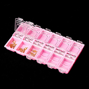 12 Slots Transparent Plastic <b>Nail</b> Storage Box Jewelry Charms Organizer Packaging <b>Case</b> for <b>Nail</b> Art - Product Image 2