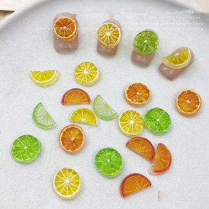 เรซิ่นรูปเลมอนสีสันน่ารัก 50 ชิ้น สำหรับตกแต่งเล็บ งานฝีมือ DIY สำหรับตกแต่งเล็บ - Product Image 1