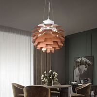 Lustre en forme de pomme de pin de style scandinave pour restaurant, salon, bureau, chambre à coucher, villa, hôtel, aluminium, hauteur réglable, moyen
