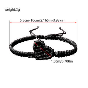 Pulseras de corazón tejidas a mano de cuerda ajustable, regalo de San Valentín, pulseras de corazón trenzadas anudadas para mamá, hermana, novias - Product Image 3
