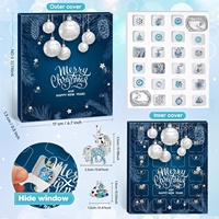 Calendrier de l'avent de Noël personnalisable Calendrier de compte à rebours de Noël pour enfants Kit de fabrication de bracelets à breloques de Noël