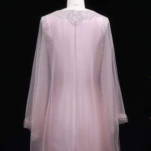 Vestidos de noche de dos piezas con manga larga Lsz326, cuello cuadrado con cristales, vestidos formales elegantes para mujer, Jancember - Product Image 6