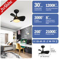1stshine 20 Zoll ABS-Flügel Kleiner 6-Gang Deckenventilator mit Licht, Niedriger Energieverbrauch, Umkehrbare Flügel