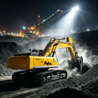 Excavatrice sur chenilles SH600 de 55 tonnes et 400 CV prête pour les sites miniers, tracteur-pelleteuse hydraulique lourde pour les projets de terrassement en carrière