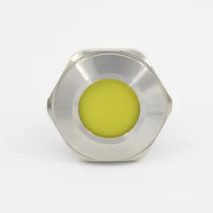 30 мм кнопочный переключатель Желтые СВЕТОДИОДНЫЕ индикаторы с 220 В водонепроницаемый металлический мгновенный плоский наконечник