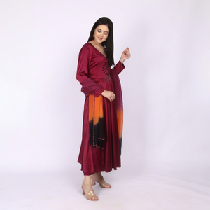Robe élégante pour femme, style 1 pièce, avec pantalon et dupatta ombré avec miroir et travail de découpe Dana, qualité supérieure - Product Image 1