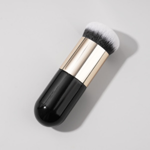 <span class=keywords><strong>Pinceau</strong></span> <span class=keywords><strong>Kabuki</strong></span> noir pour fond de teint, poils synthétiques doux et denses pour maquillage liquide et en poudre - Product Image 3