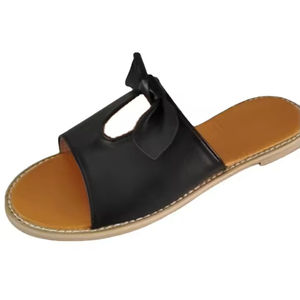 Large Size Women's <b>Shoes</b> New Summer <b>Bow</b> Hollow Women's Sandals Slippers European and American <b>Bow</b> Women - Product Image 6